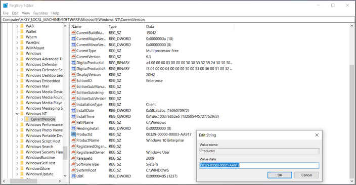 use registry to find office 2007 product key