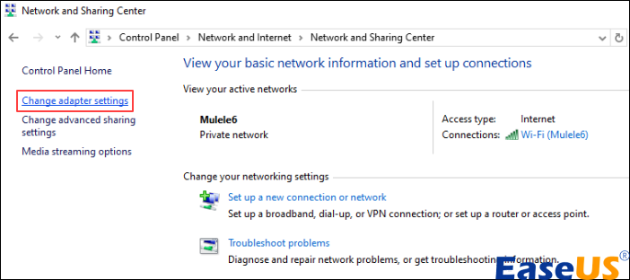 更改適配器設定