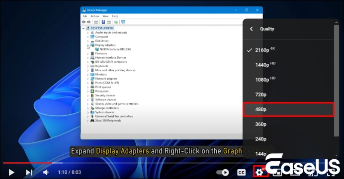 cambia la qualità del video