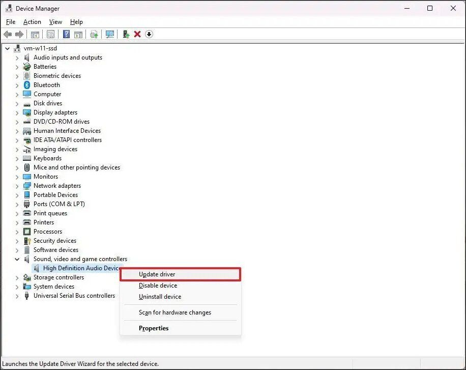 Wählen Sie Treiber aktualisieren