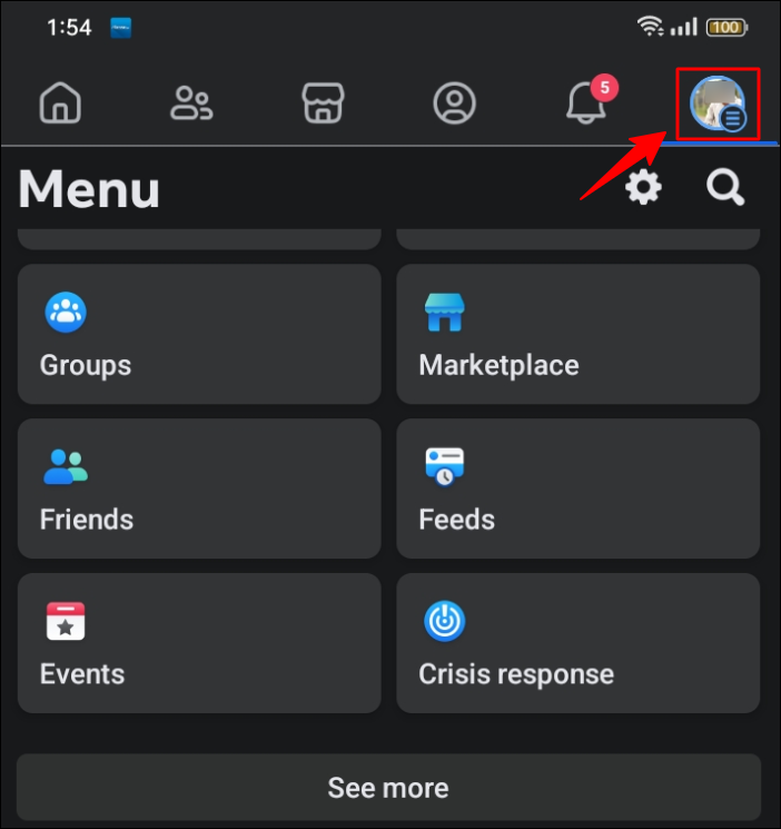 Klicken Sie auf das Kontosymbol