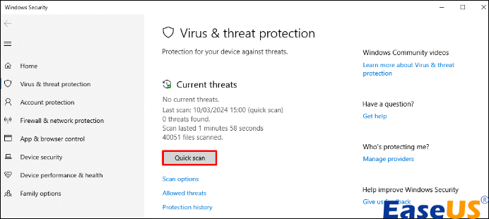 clique em varredura rápida