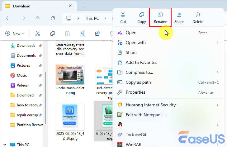 點擊“重新命名”