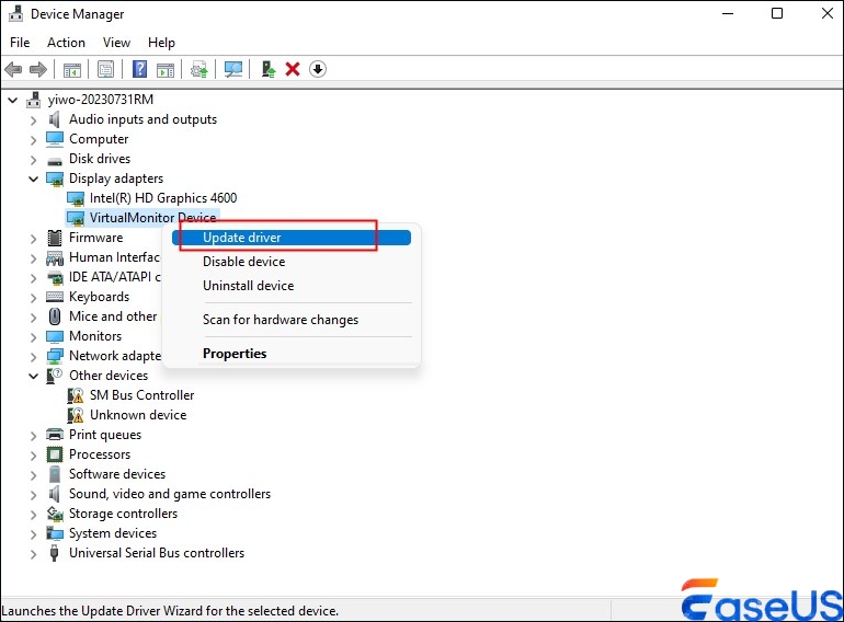 Wählen Sie Treiber aktualisieren