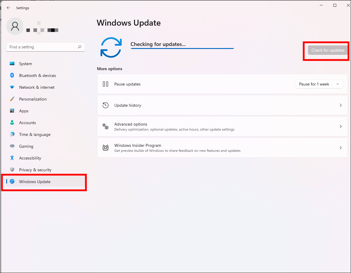 按一下 Windows 更新