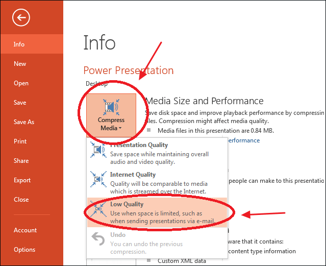 comprimir mídia para baixa qualidade