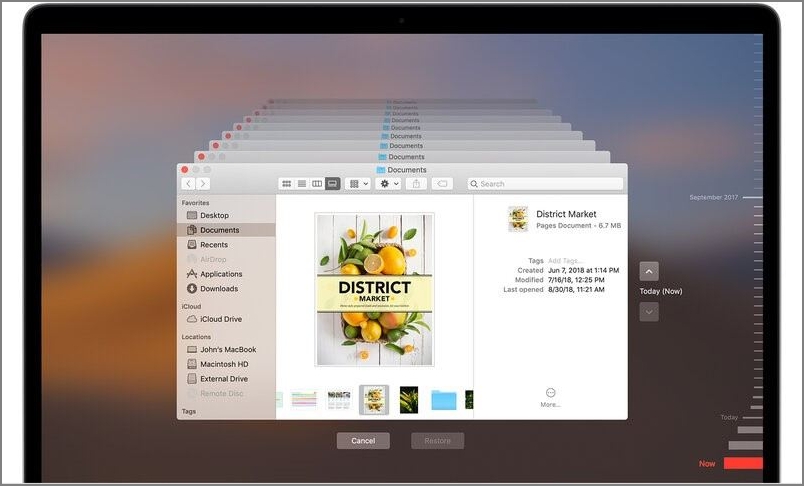 trova il file e visualizza l'anteprima