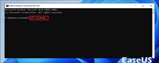 運行 sfc /scannow 指令
