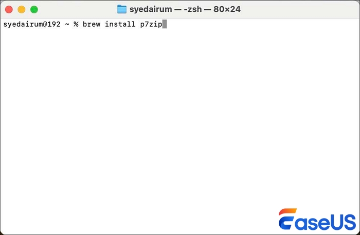 7 zip mit Terminal installieren