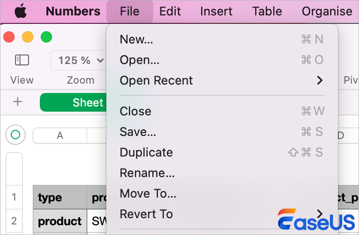 在 Numbers 中開啟 CSV 文件