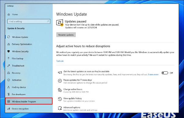 Accéder au programme Windows Insider