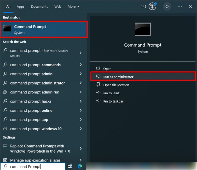buka command prompt sebagai administrator
