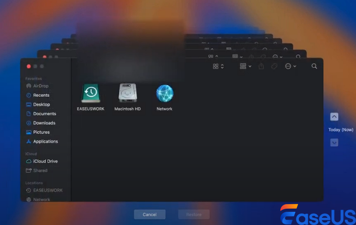 在時間機器 mac 中恢復文件