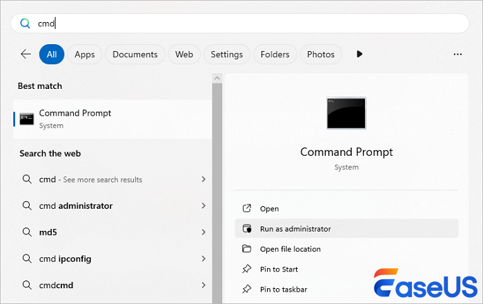 ejecuta CMD como admin