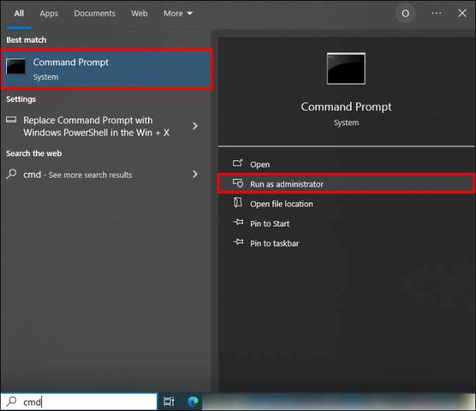 execute o prompt de comando como administrador