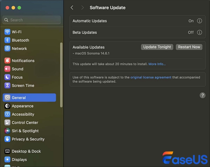 Software-Update auswählen