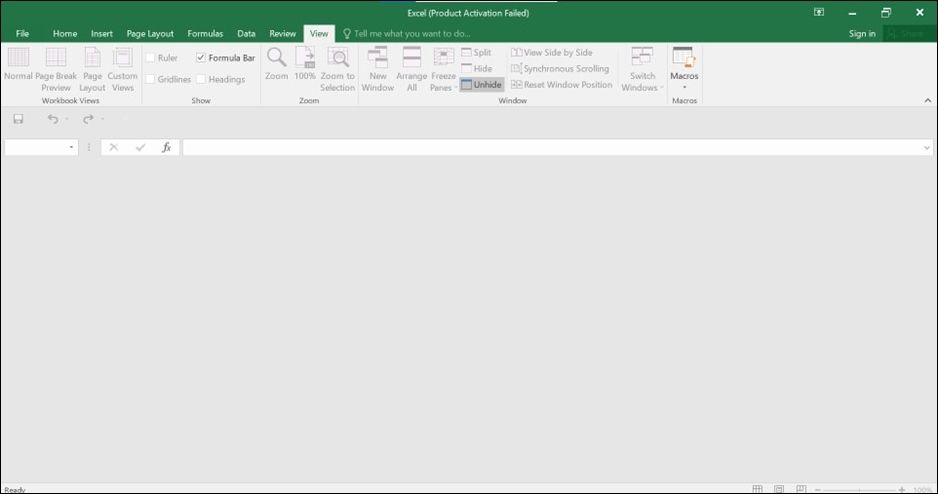 Klicken Sie auf die Registerkarte 'Ansicht' und wählen Sie 'Einblenden'.