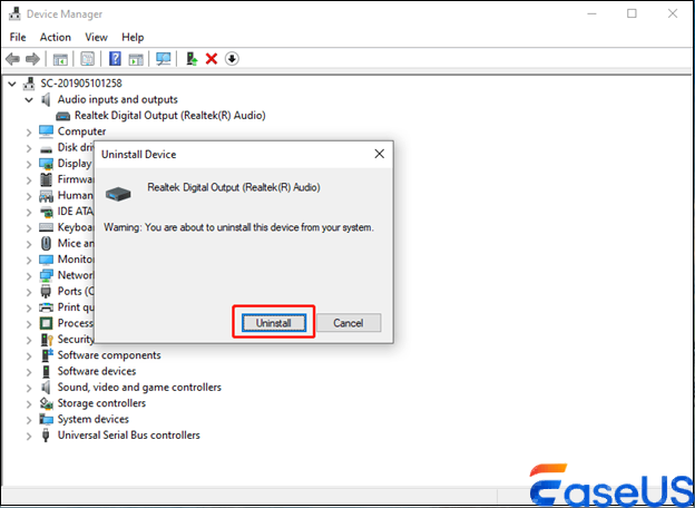 Wählen Sie die Schaltfläche Deinstallieren