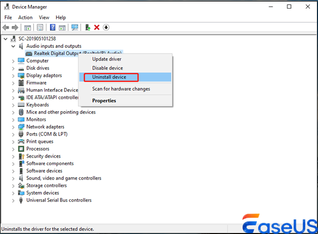 Wählen Sie Gerät deinstallieren