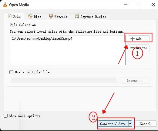 添加您的影片並選擇轉換