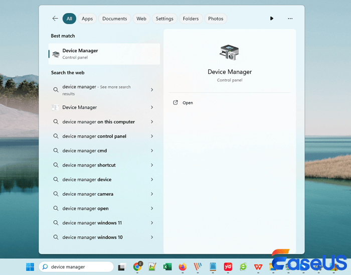 Geben Sie im Suchfeld von Windows 11 Geräte-Manager ein