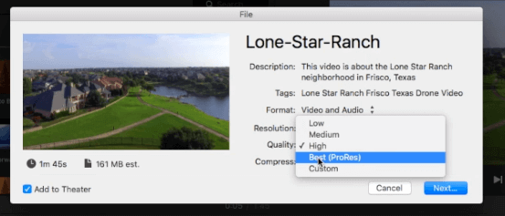 Convert avi to mov in iMovie