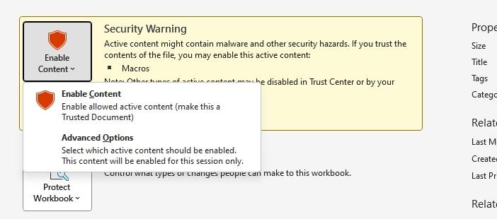 Erweiterte Option für Makro
