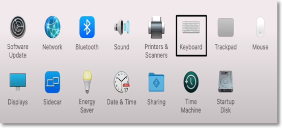 キーボードをクリック