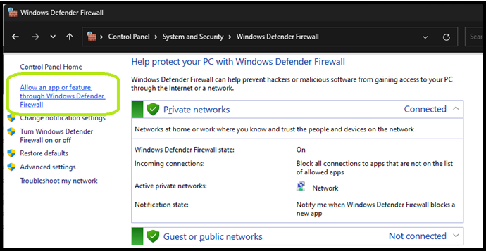 configure windows firewall