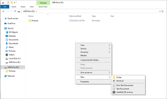 create a folder structure