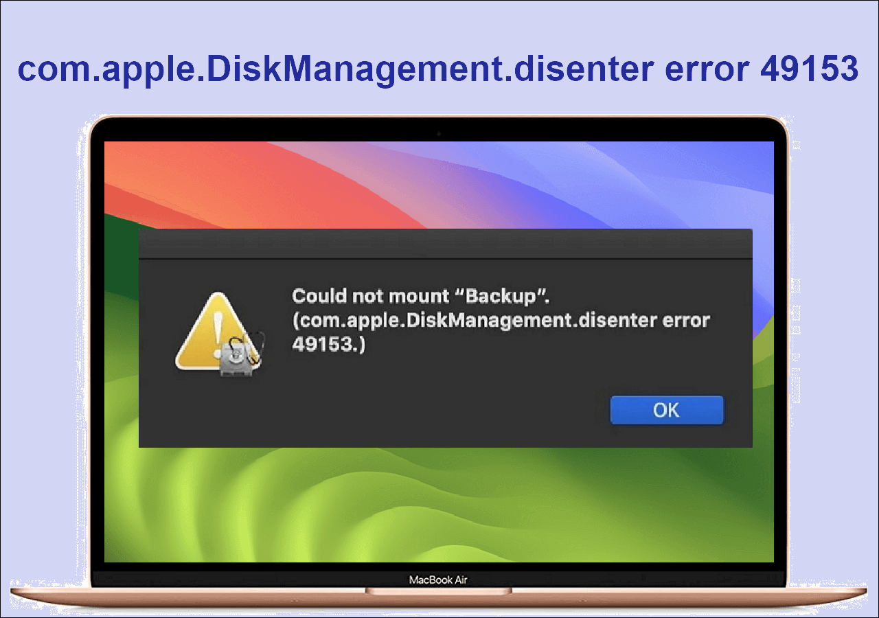 Fix com.apple.DiskManagement.disenter error 49153