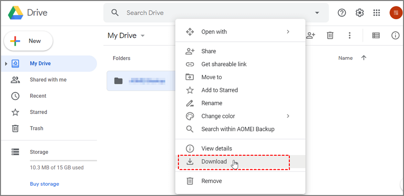 How do I access backup files on Google Drive?