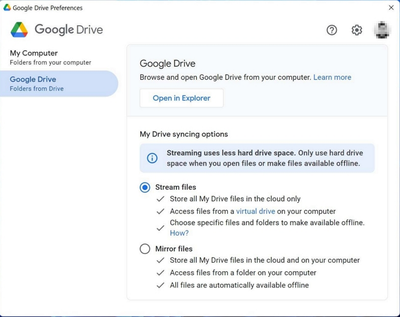 How do I restore Google Drive to Windows?