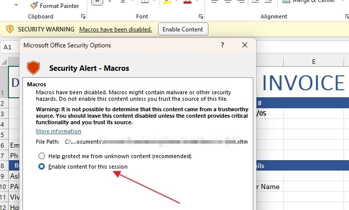 Inhalt für diese Sitzung freigeben