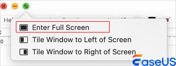 entrar em tela cheia mac