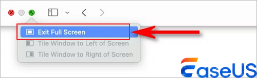 sair do mac em tela cheia
