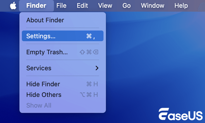 open Finder settings