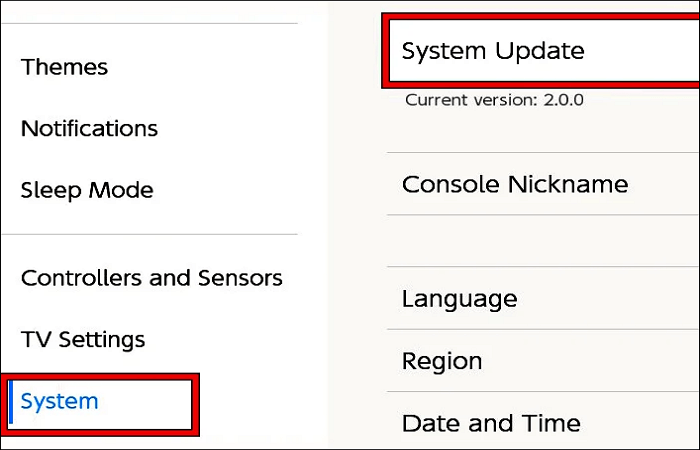 Firmware Update of Switch