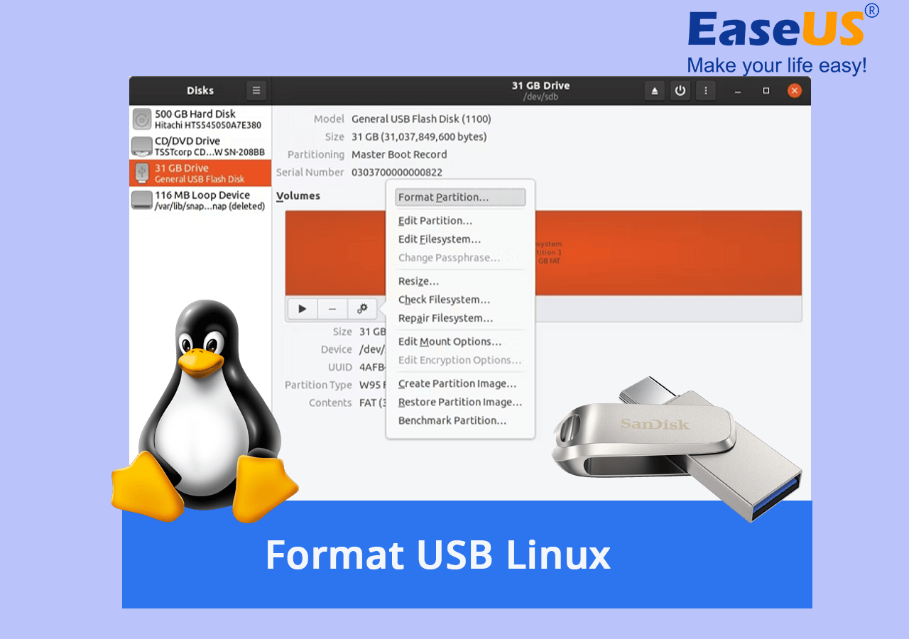 How to Format USB Drive on Linux? Step-by-Step Guide Here] EaseUS