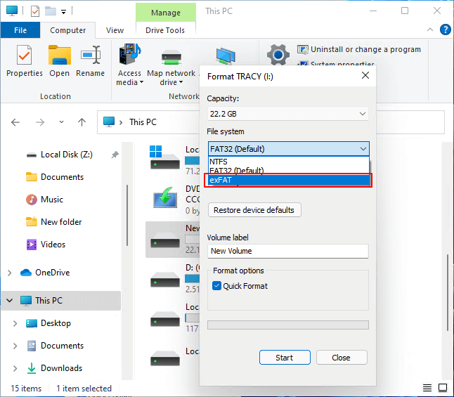 Anleitung zum Formatieren unter Windows