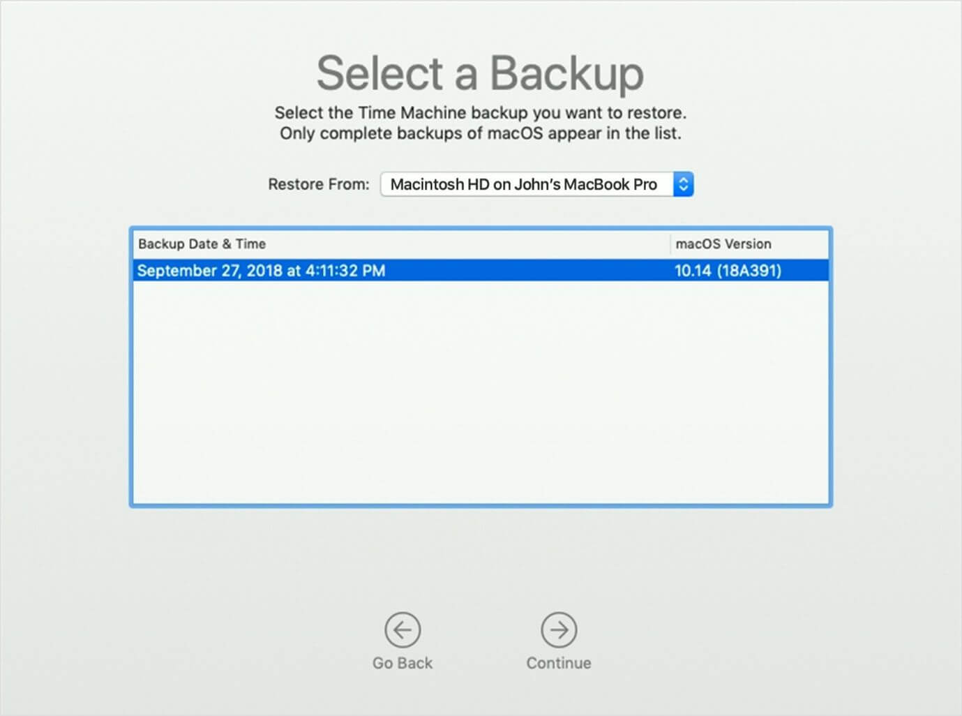 Time Machineバックアップ機能