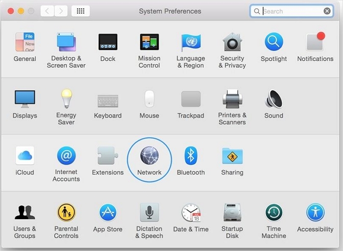 Netzwerkeinstellungen unter macOS öffnen