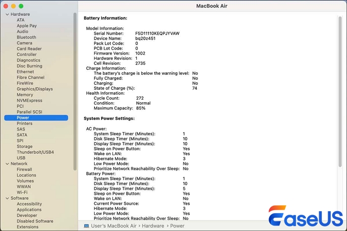 MacBook-Energieoption
