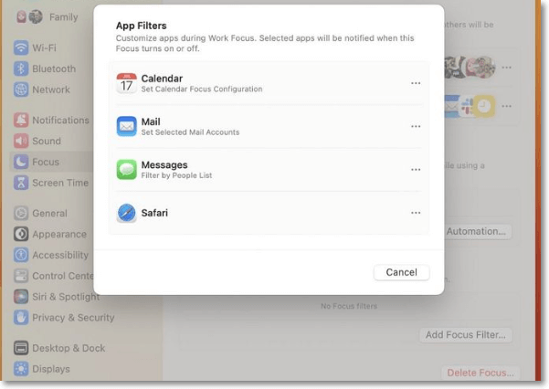 filtro di messa a fuoco ventura macos