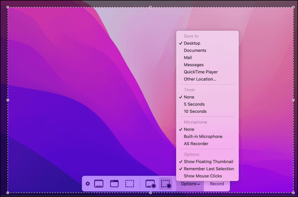 modify the recording settings