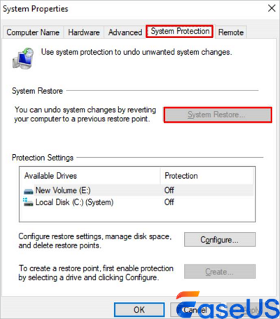 choose system restore