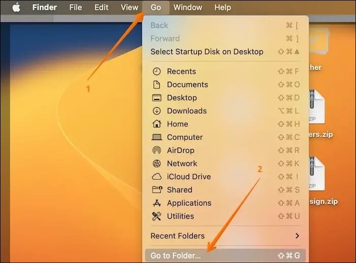 Open Go to Folder in macOS