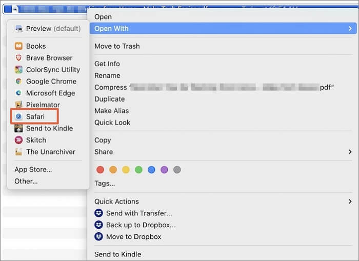 Abrir archivos PDF con Safari