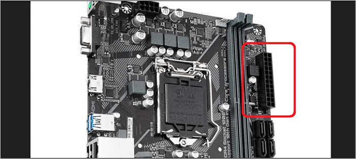 ATX 24-Pin-Anschluss lokalisieren