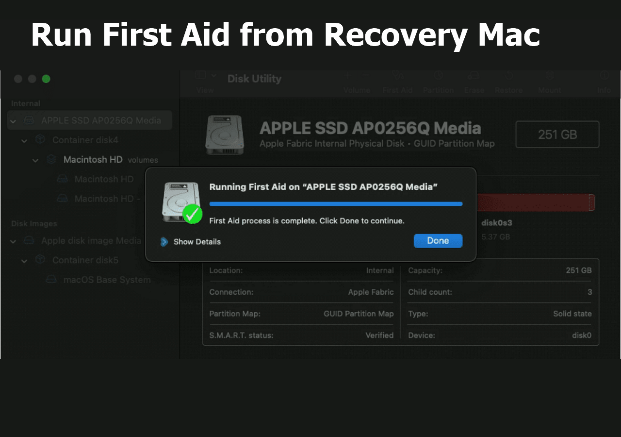 Run First Aid from Recovery Mac 3 Essential Steps EaseUS